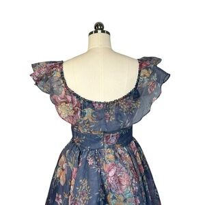 Selkie Printed Romance Novel Princess Puffy Off the Shoulder Floral Maxi Gown| S